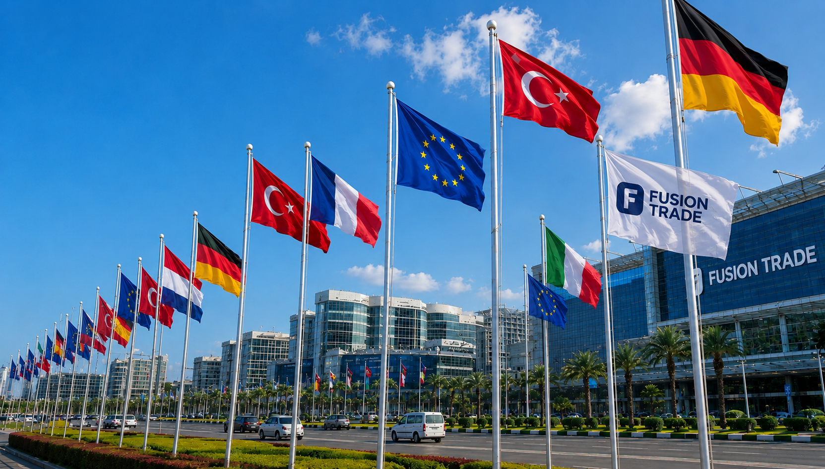 Fusion Trade flags at international business center